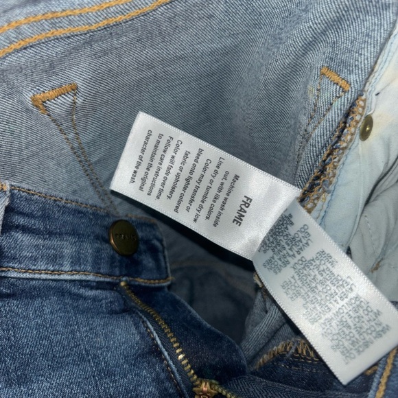 FRAME Le Skinny de Jeanne Jeans Women’s 26 Raw Hem Stretch Dark Wash - Picture 12 of 12